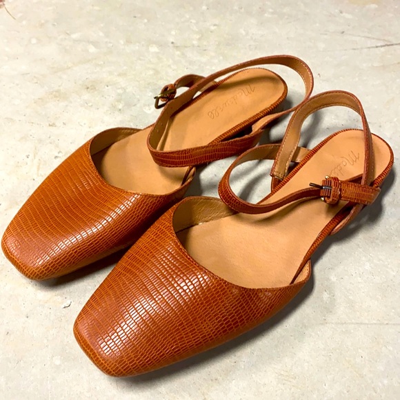 Madewell Shoes - Madewell Jeanne Sling Flats Lizard Leather mc740
